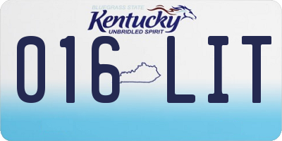 KY license plate 016LIT