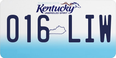 KY license plate 016LIW