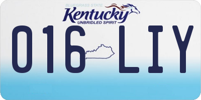 KY license plate 016LIY