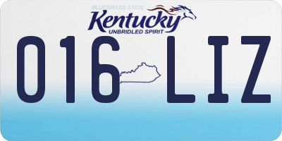 KY license plate 016LIZ