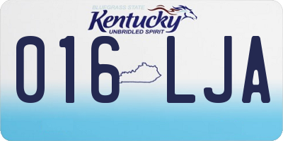 KY license plate 016LJA