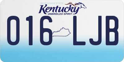KY license plate 016LJB