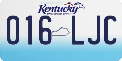 KY license plate 016LJC
