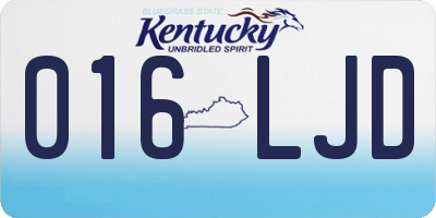 KY license plate 016LJD