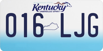 KY license plate 016LJG