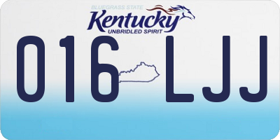 KY license plate 016LJJ