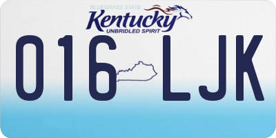 KY license plate 016LJK