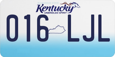 KY license plate 016LJL