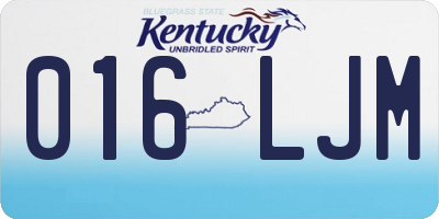 KY license plate 016LJM