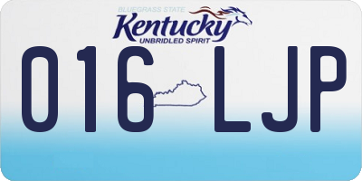 KY license plate 016LJP