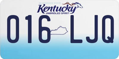 KY license plate 016LJQ