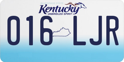 KY license plate 016LJR