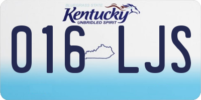 KY license plate 016LJS