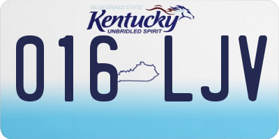 KY license plate 016LJV