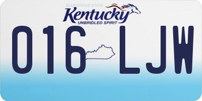 KY license plate 016LJW
