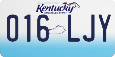 KY license plate 016LJY
