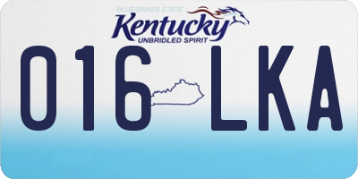 KY license plate 016LKA