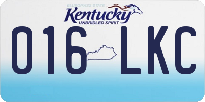 KY license plate 016LKC