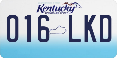 KY license plate 016LKD