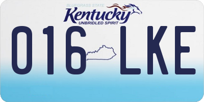 KY license plate 016LKE