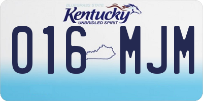 KY license plate 016MJM
