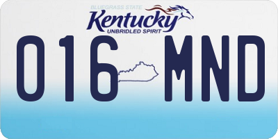 KY license plate 016MND