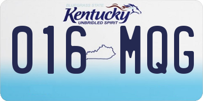 KY license plate 016MQG