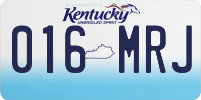 KY license plate 016MRJ