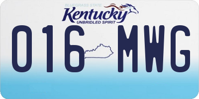 KY license plate 016MWG