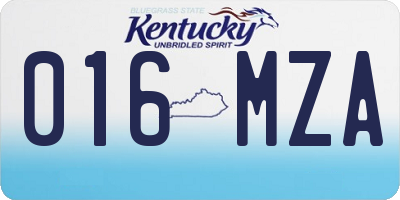 KY license plate 016MZA