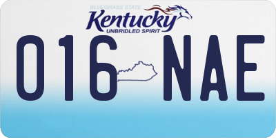 KY license plate 016NAE