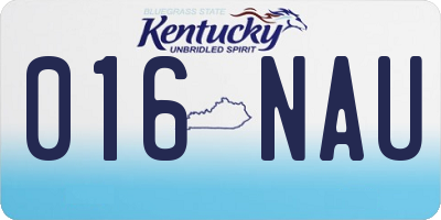 KY license plate 016NAU