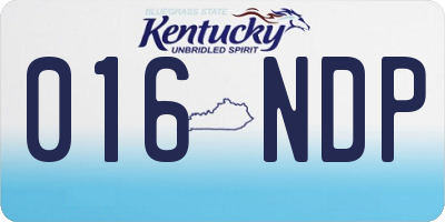 KY license plate 016NDP