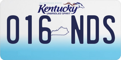 KY license plate 016NDS