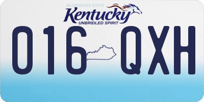 KY license plate 016QXH