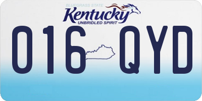 KY license plate 016QYD