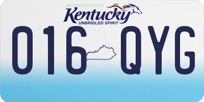 KY license plate 016QYG
