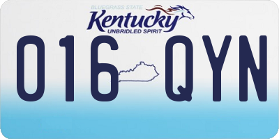 KY license plate 016QYN