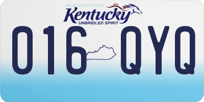 KY license plate 016QYQ