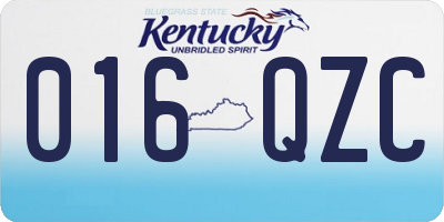 KY license plate 016QZC