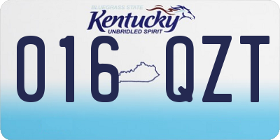 KY license plate 016QZT