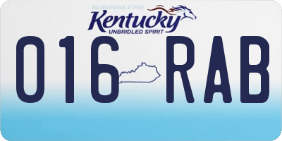 KY license plate 016RAB