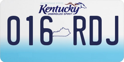 KY license plate 016RDJ