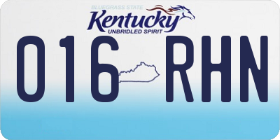 KY license plate 016RHN