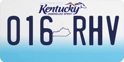 KY license plate 016RHV