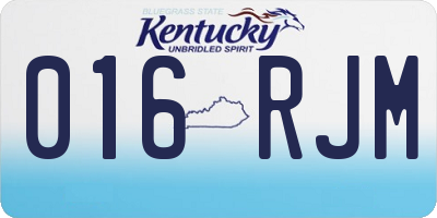 KY license plate 016RJM