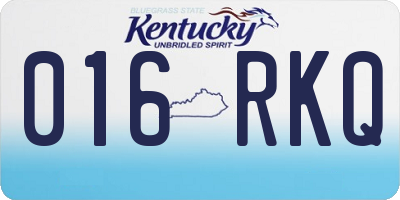 KY license plate 016RKQ
