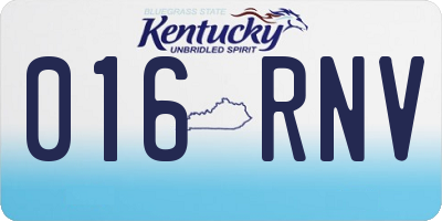 KY license plate 016RNV