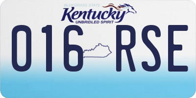 KY license plate 016RSE