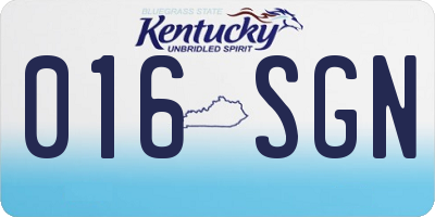 KY license plate 016SGN